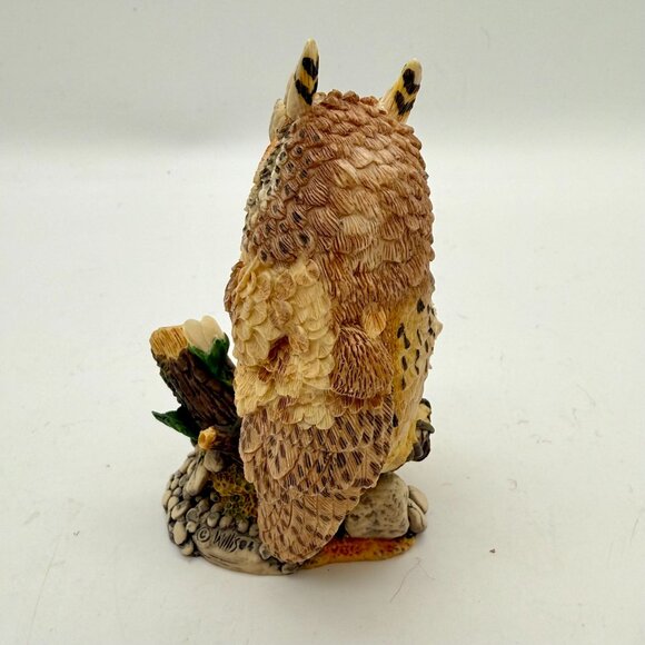 Vtg Hamilton Collection Long-Ear Owl Owlet Figurine Peaceful Perch Realistic 4" - Picture 3 of 10